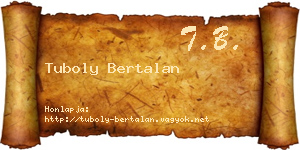 Tuboly Bertalan névjegykártya